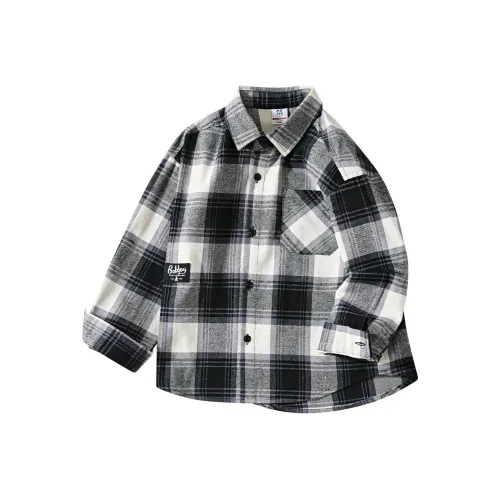 BOBDOG Клетчатый Детский Топ Весенний Осенний для детей 3-7 лет Черный Белый Клетка