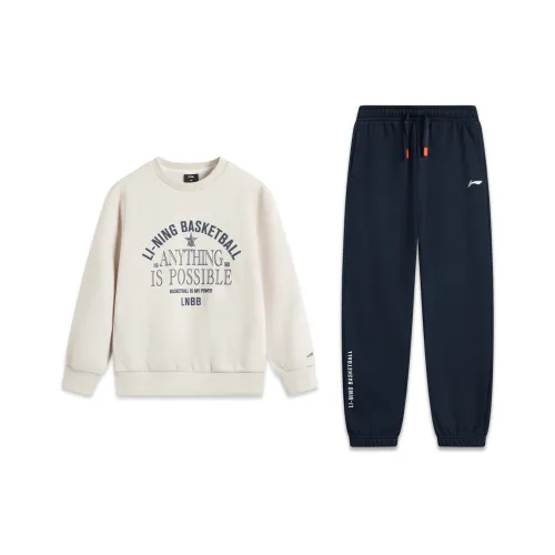 LINING YOUNG Повседневная спортивная одежда Овсяный серый Темно-морской синий Подростки