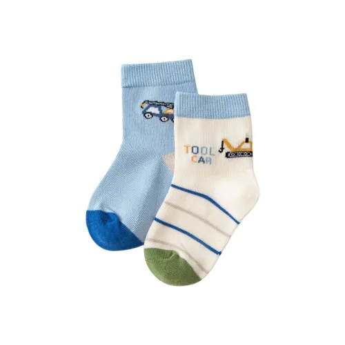 Mini Bala Носки 2 шт Белый и синий цвет Тон Children Возраст 3-7 лет