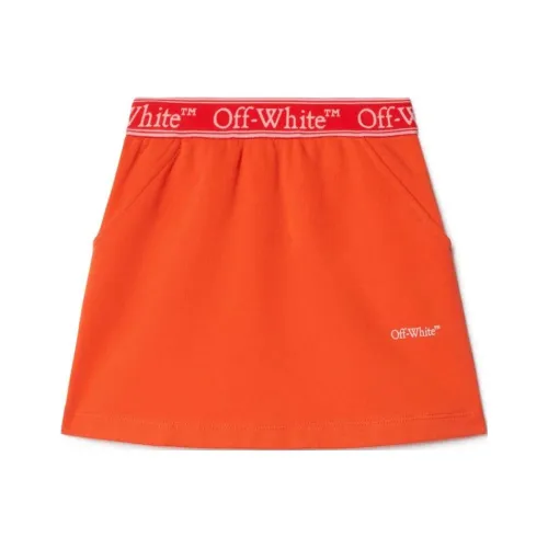 OFF Белый Умеренный Юбка Лето Детский Апельсин