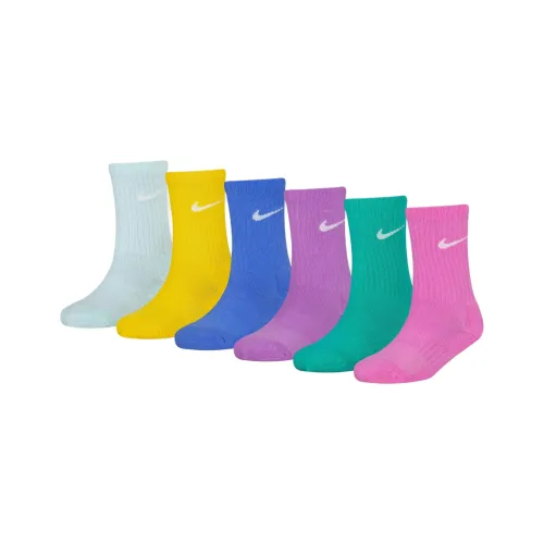 NIKE 6 пар Циановый+Желтый+Синий+Фиолетовый+Зеленый+Розовый Kids носки