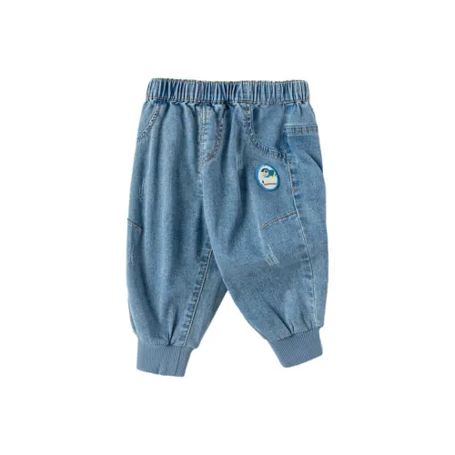 BALABALA x HUIBEN LIANMINGKUAN Брюки Средний синий деним для младенцев и малышей