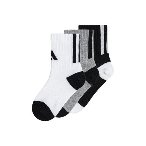 Adidas 3 шт Белый/Средний вересковый серый/Черный Школьный возраст Носки