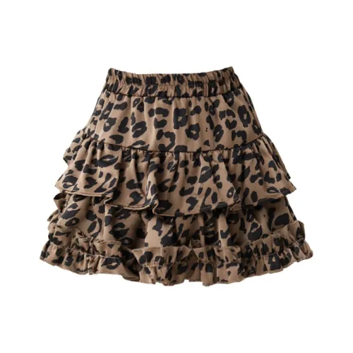 I.KARNOW Юбка 6050 Леопардовый принт Ярусная юбка для детей 3-7 лет