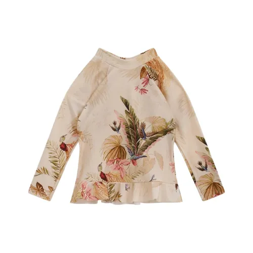 Zimmermann Детский купальник SS25 Кремовый Коричневый Детский