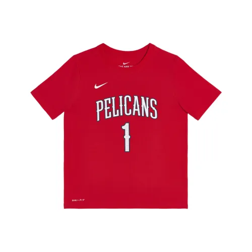 Nike x NBA Пеликан Команда Dri Fit Т-Рубашка WILLIAMSON Настоящий Красный Дети Возраст 3-7 Лет