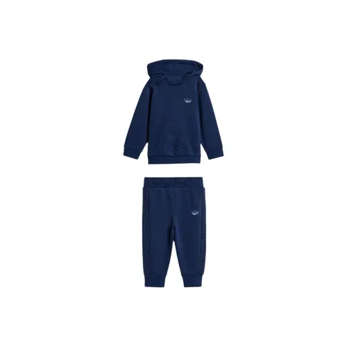 Adidas Originals FW24 Graphic Толстовка Комплект Повседневная Спортивная Одежда Темный Индиго Для Малышей и Детей