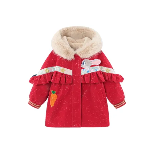 Disney PARKA Пальто Красное Детское Возраст 3-7 лет