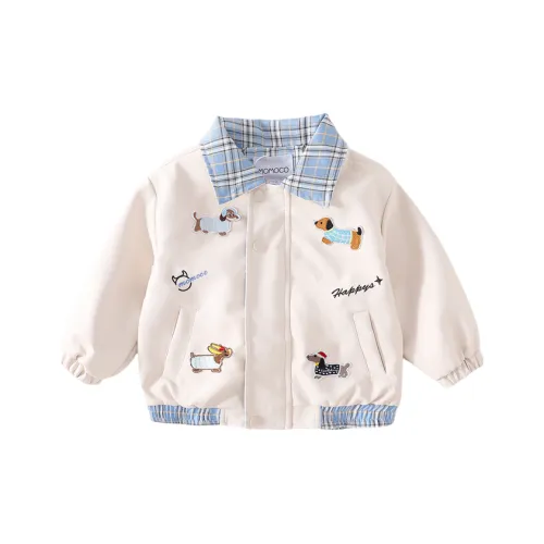 Mami Macca кожаная куртка белый абрикос для детей от 3 до 7 лет