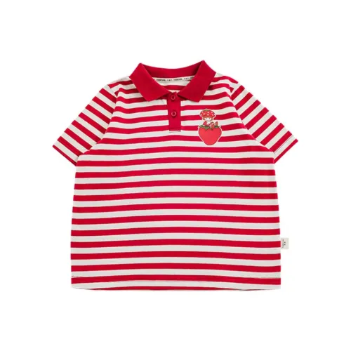 YOEHYAUL Поло Красный бежевый Полосы для детей 3-7 лет