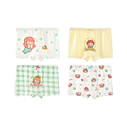 MIIOW 4 шт Белый+Желтый+Циановый+Белый Kids Трусы