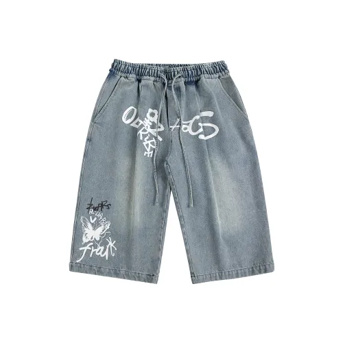 TIRED Синие Унисекс Джинсовые Шорты