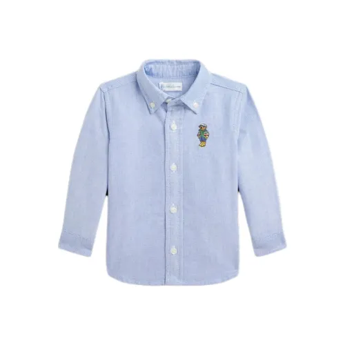 Polo Ralph Lauren Однотонная рубашка с узором животных Осень Лето Весна для малышей и детей младшего возраста