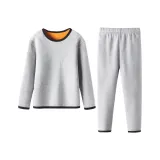 Термическое нижнее белье Серый комплект [Зимний с флисовой подкладкой]