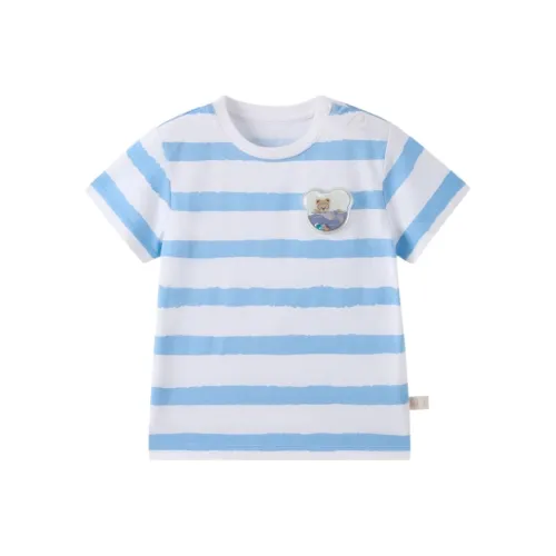 PAW IN PAW Cartoon Bear 5A Антибактериальный Короткий С короткими рукавами Рубашки Синий Для детей Возрастом 3-7 лет