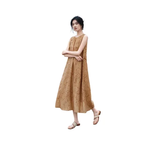 XWI Имбирно-желтые женские платья без рукавов