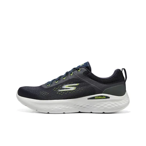 Skechers Go Run Lite Амортизация Износостойкие Низкие Кроссовки для Бега Мужские Черные Желтые