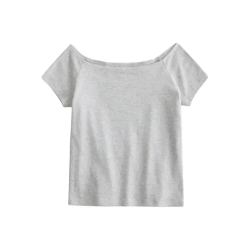 Hollister Светло-пшеничный серый Женские футболки