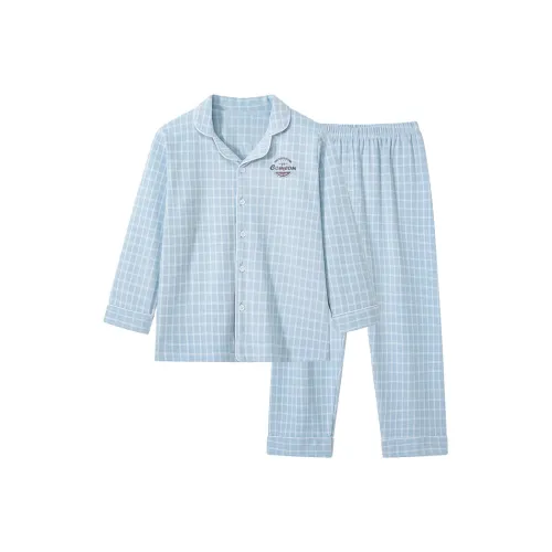 Top Melon Домашняя одежда Синяя клетка Счастливый MOMENTS Подростки