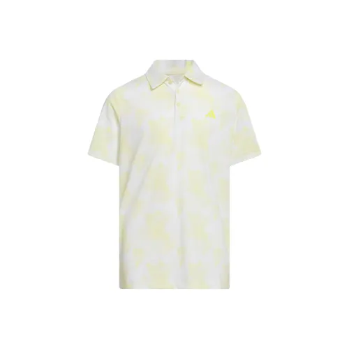 Adidas Поло GOLF С принтом Scripted Белый Розовый Желтый Подростки