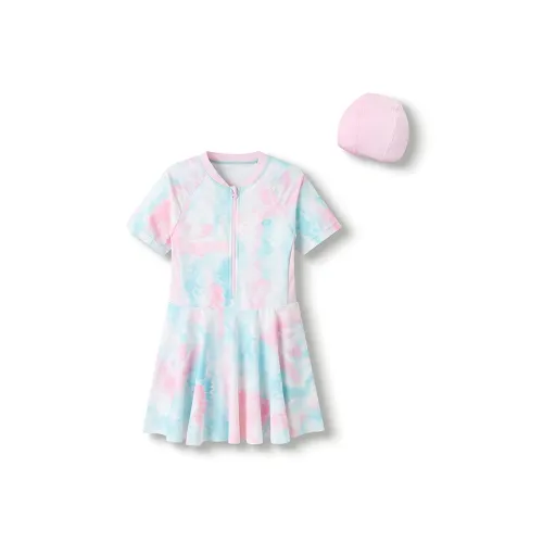 Balabala Летний Солнцезащитный Купальный костюм UPF50+ для Детей Белый Красный Тон