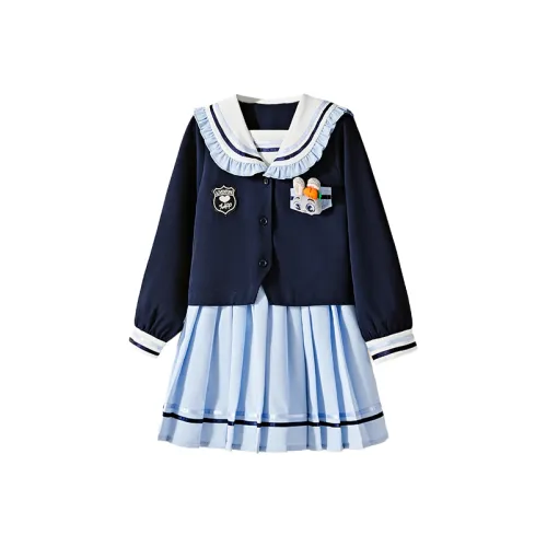 Детский комплект Disney с юбкой для детей 3-7 лет SS25 одежда темно-синий