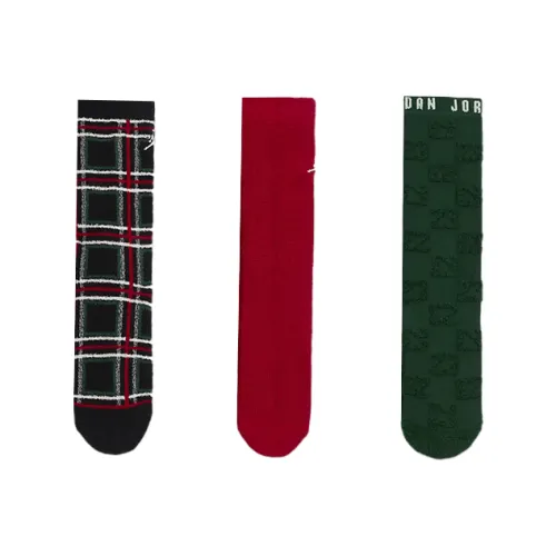 JORDAN 3 Pack Черный Красный Зеленый Школьные носки