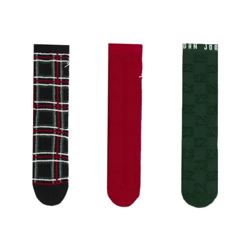 JORDAN 3 Pack Черный Красный Зеленый Школьные носки