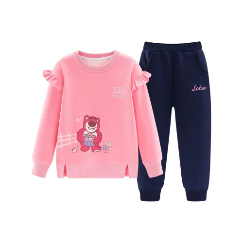 Disney Повседневная спортивная одежда Strawberry Bear Series Розово-красный для детей 3-7 лет