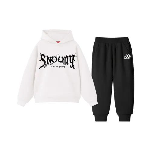Снупи Белый/S Готический Текст Черный/S Белый Стрелка K Kids Повседневная спортивная одежда