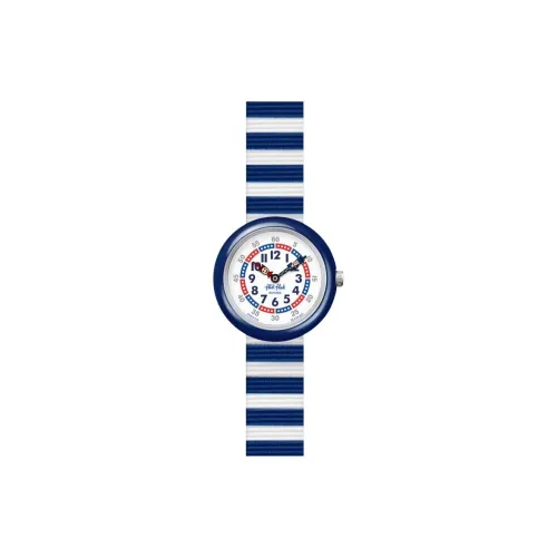 SWATCH Flik Flak Feifei Series Кварцевый механизм Детские часы 31,85 мм Белый циферблат Пластиковый корпус Часы Силиконовый ремешок