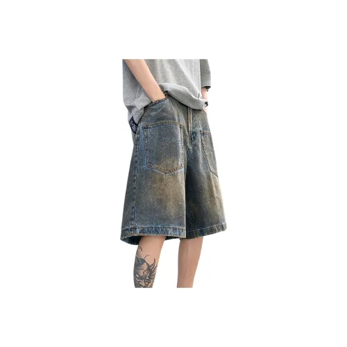 Fakeyoung Винтажные синие унисекс джинсовые шорты