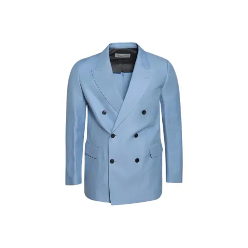DRIES VAN NOTEN Бизнес-костюм мужской светло-синий