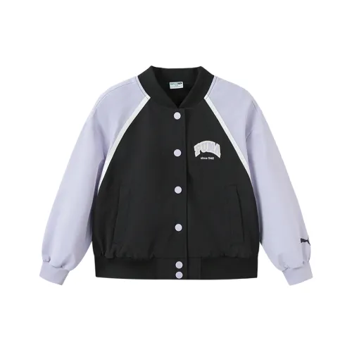 PUMA Бейсбольная куртка Sportstyle Series WISESHIELD Баскетбол Фиолетово-черный Тон Дети Возраст 3-7 лет