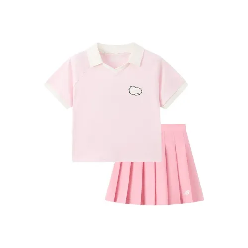 Детский возраст 3-7 лет New Balance совместный бренд Комплект с юбкой Светло-розовый