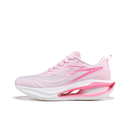 361° Charcoal Floating Series Амортизаторы Slip-resistant Низкий топ Карбоновая плита Спринт Беговые кроссовки Unisex Розовый