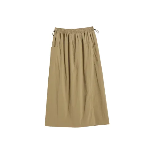 AHDO Хаки Женские Повседневные Длинные Юбки