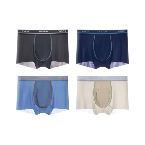 MIIOW Трусы 4 пачки [Угольный серый + Серебристый серый + Королевский синий + Ледяной синий] Подростки