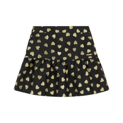 MOSCHINO Детская одежда Сердце с принтом расклешенный укороченный черный для малышей