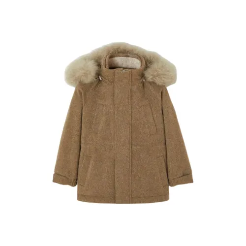 Loro Piana Пальто Тундровый Смешанный Цвет Детский