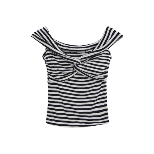 HELEH Сине-белые полоски Женские футболки