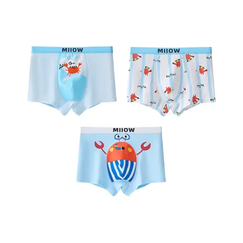 MIIOW 3 шт Светло-синий + Белый + Небесно-голубой Kids Трусы
