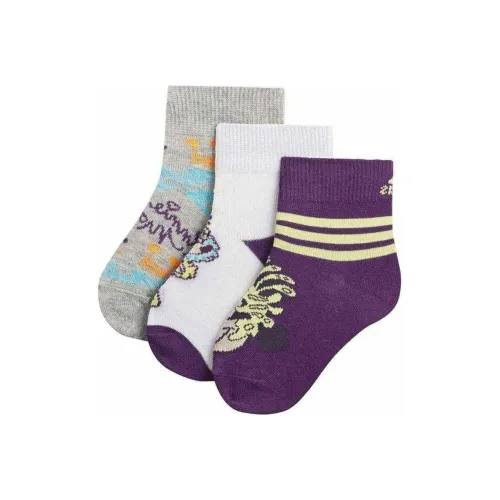adidas одежда 3 шт Фиолетовый+Белый+Серый Kids носки