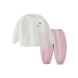 Комплект (Молочный Белый Топ + Балет Розовые Штаны)