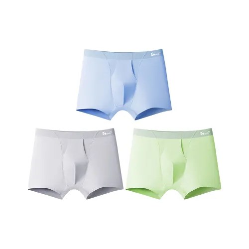 JIUSUIBAN Нижнее белье 3 шт [Мужской боксер] Светло-синий + Фруктовый зеленый + Светло-серый для детей 3-7 лет