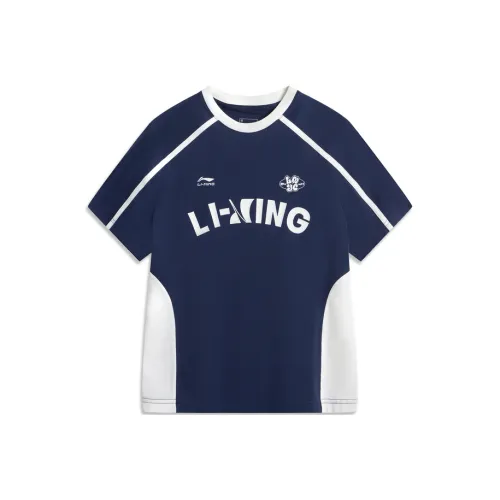 LINING YOUNG Sports Life Collection Футболка Темный Корабельный Синий Слоновая Кость