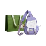 Фиолетовая сумка для покупок с украшением