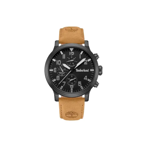 Timberland Наручные часы Кварцевый механизм Кожаный ремешок 46 мм Черный циферблат Мужские часы