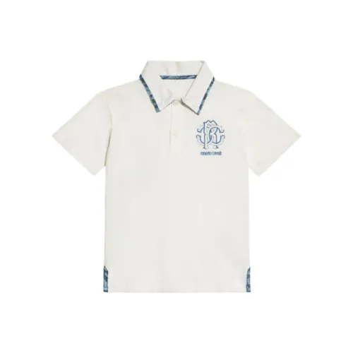 Roberto Cavalli Детская одежда Вышитый узор Короткий рукав Белый Детский