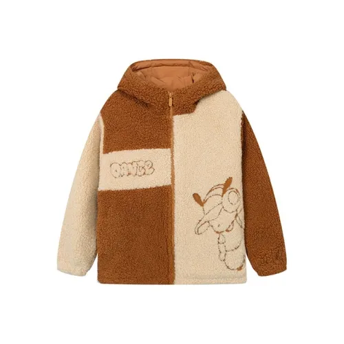 361°KIDS Бархат Feel Пальто Индийский Коричневый Светлый Бежевый Дети Возраст 3-7 Лет